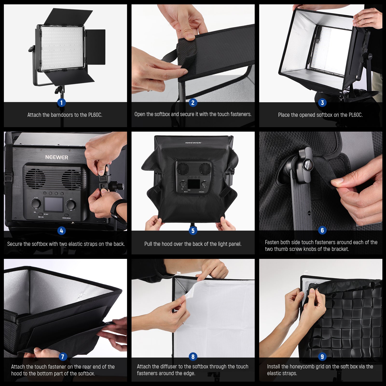 NEEWER NS6S Softbox Diffuser for PL60C RGB LED Light