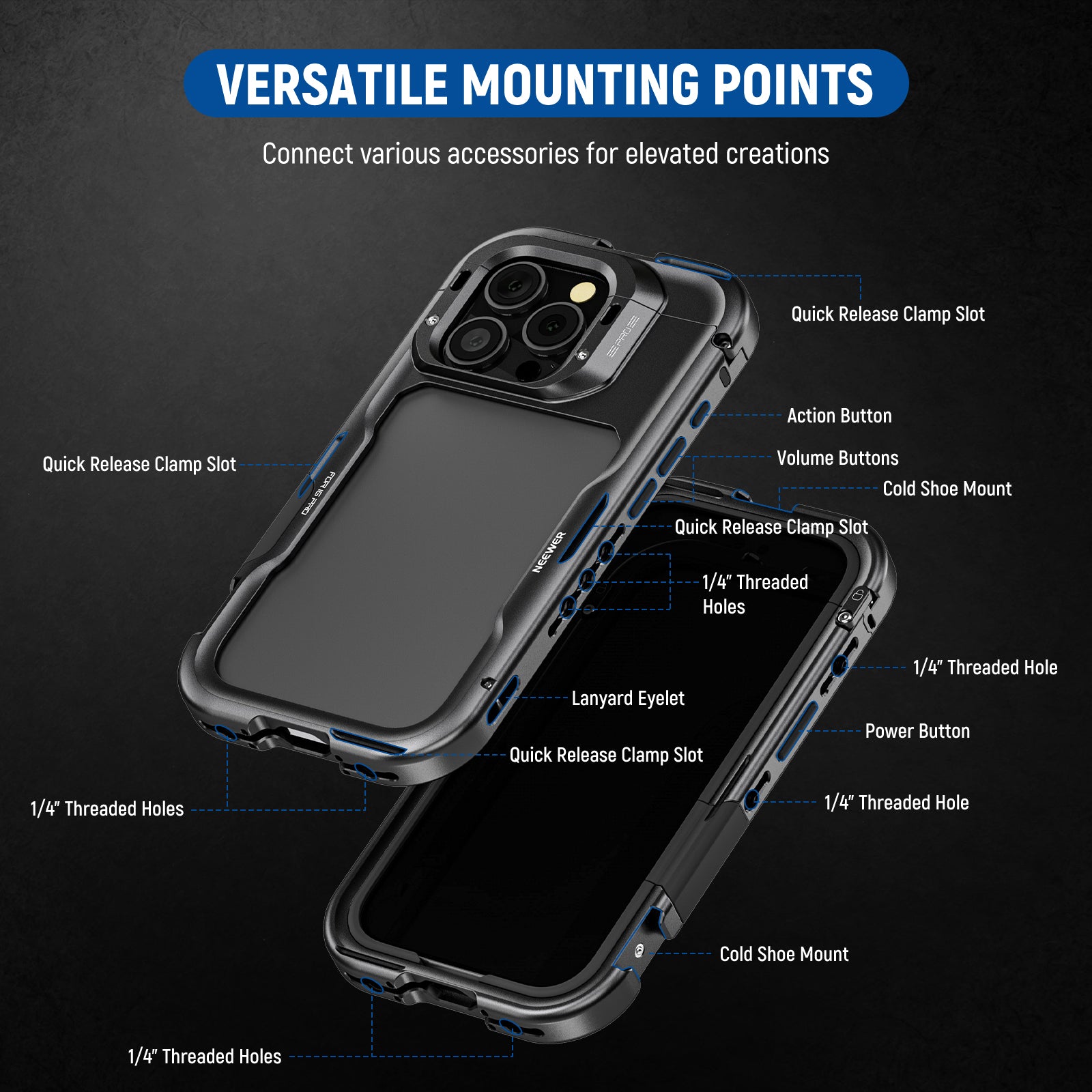 NEEWER PA073/PA074 Phone Cage for iPhone 16 Pro/Pro Max