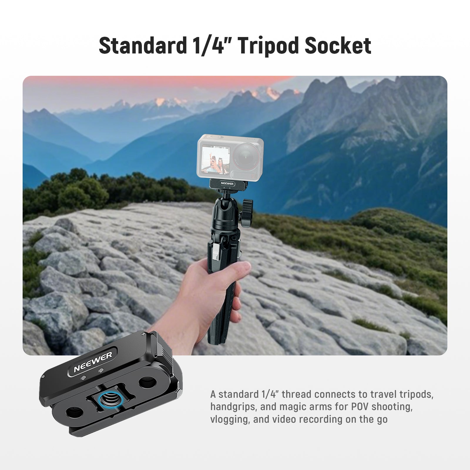 NEEWER AC011 Magnetic Mount For Osmo 360 Action 5 Pro/4/3