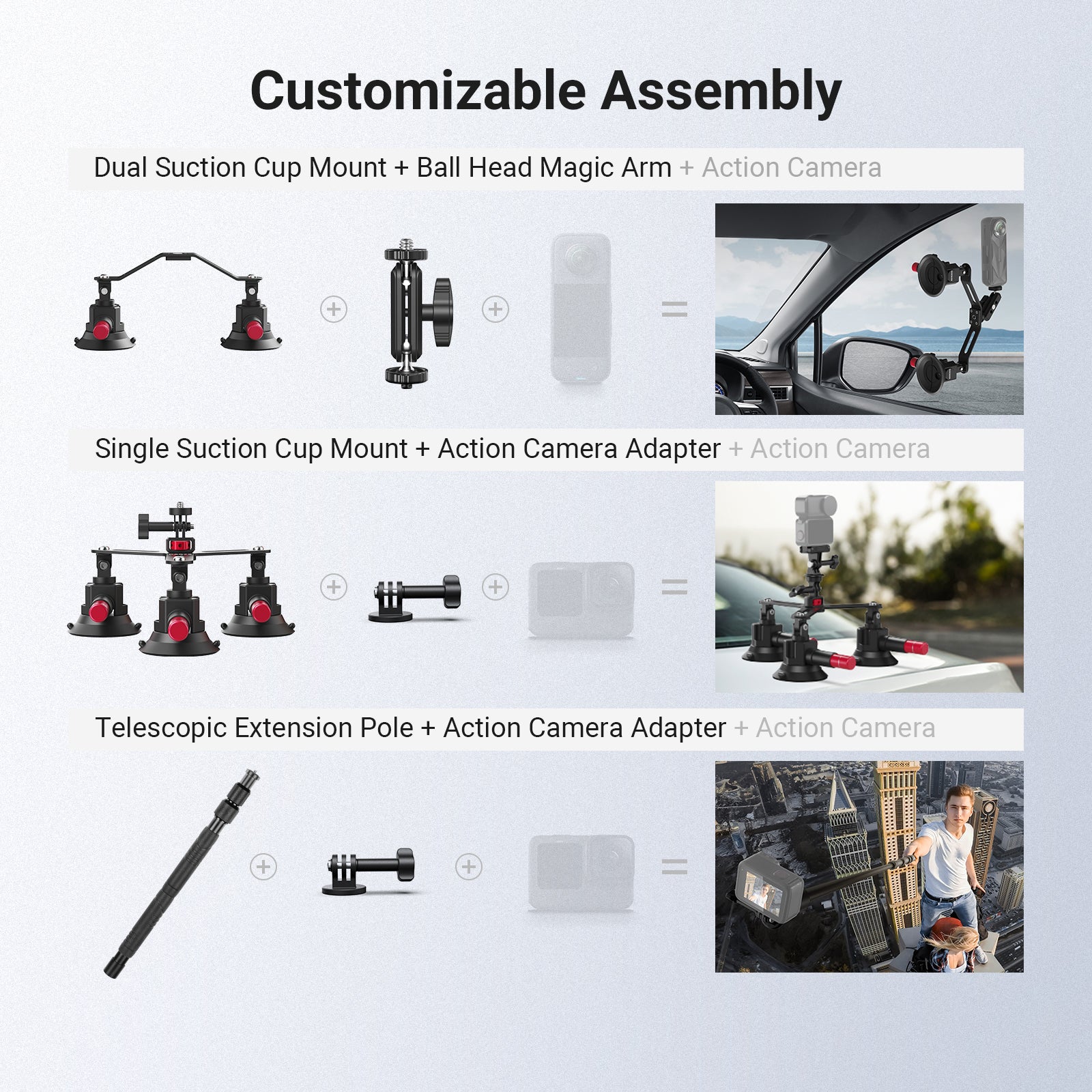 NEEWER CA075 5 in 1 Camera Suction Cup Mount Kit