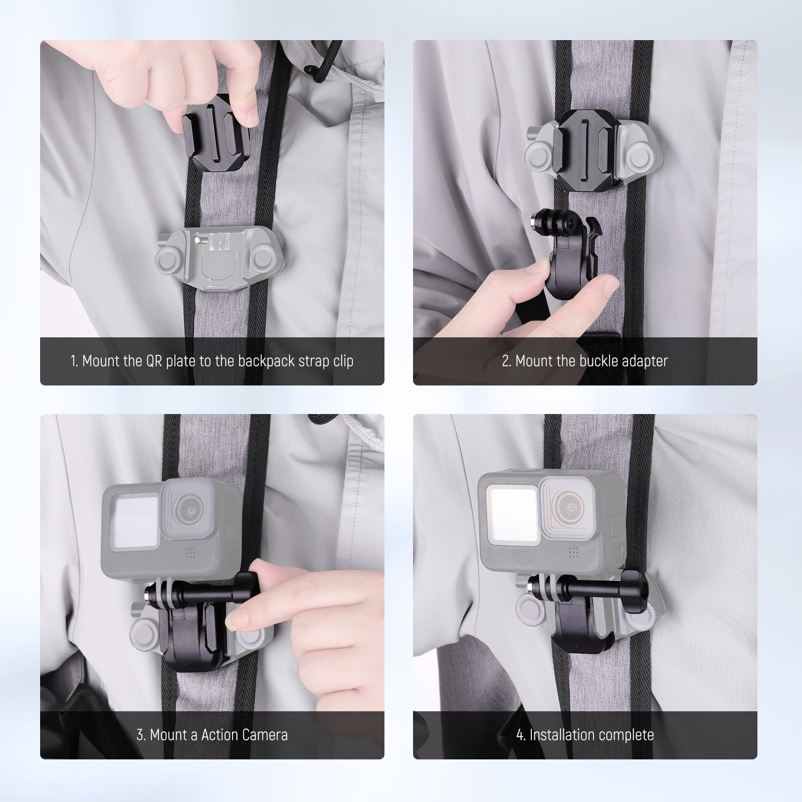 Method for Installing NEEWER QR016 Backpack Strap Mount Adapter