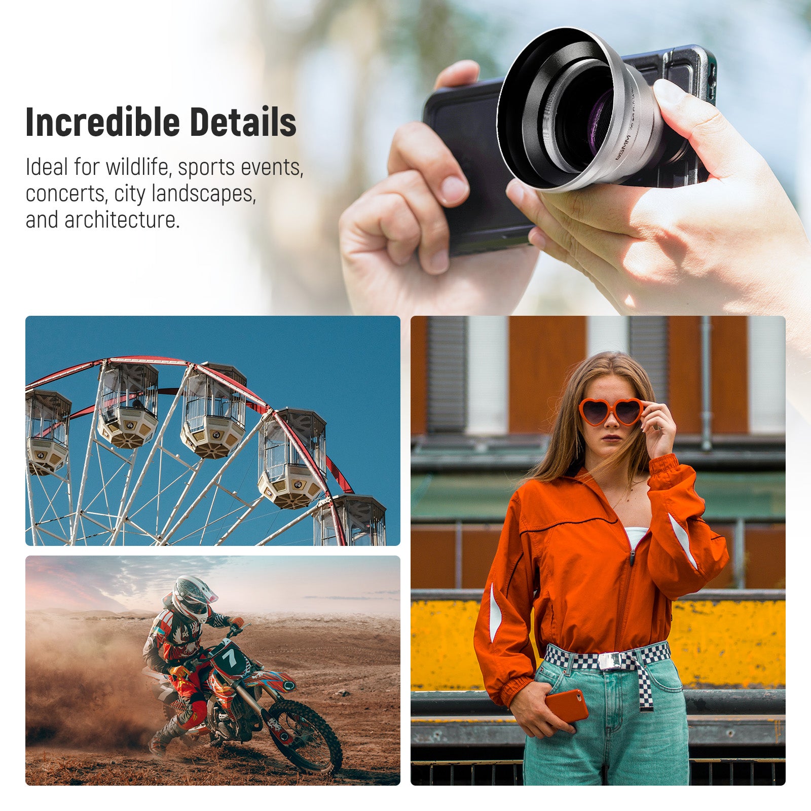 NEEWER LS-66 65mm Telephoto Phone Lens with Lens Hood
