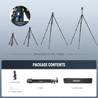 Package Contents of the NEEWER TP12 Aluminum Alloy Travel Tripod