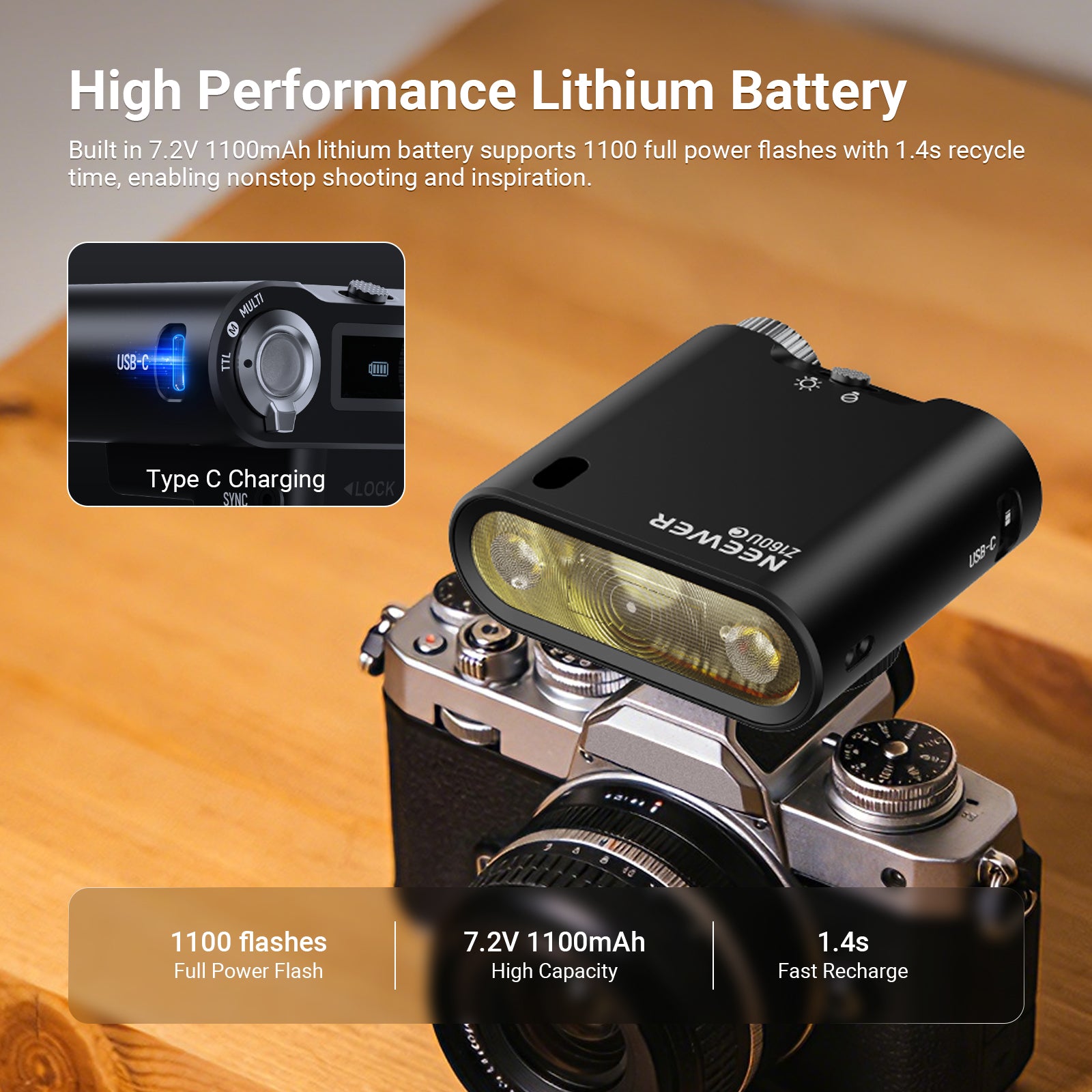NEEWER Z160U Stylish Portable Mini On Camera Flash