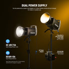this portable photography light can run on a V mount battery for convenient