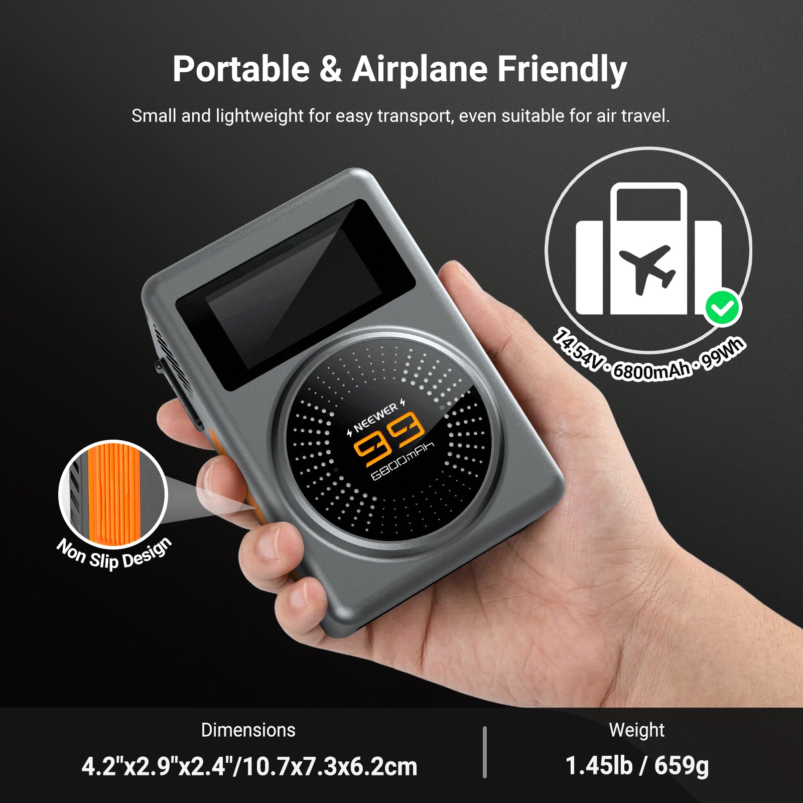 NEEWER PS099U 6800mAh/99Wh Portable V Mount Battery