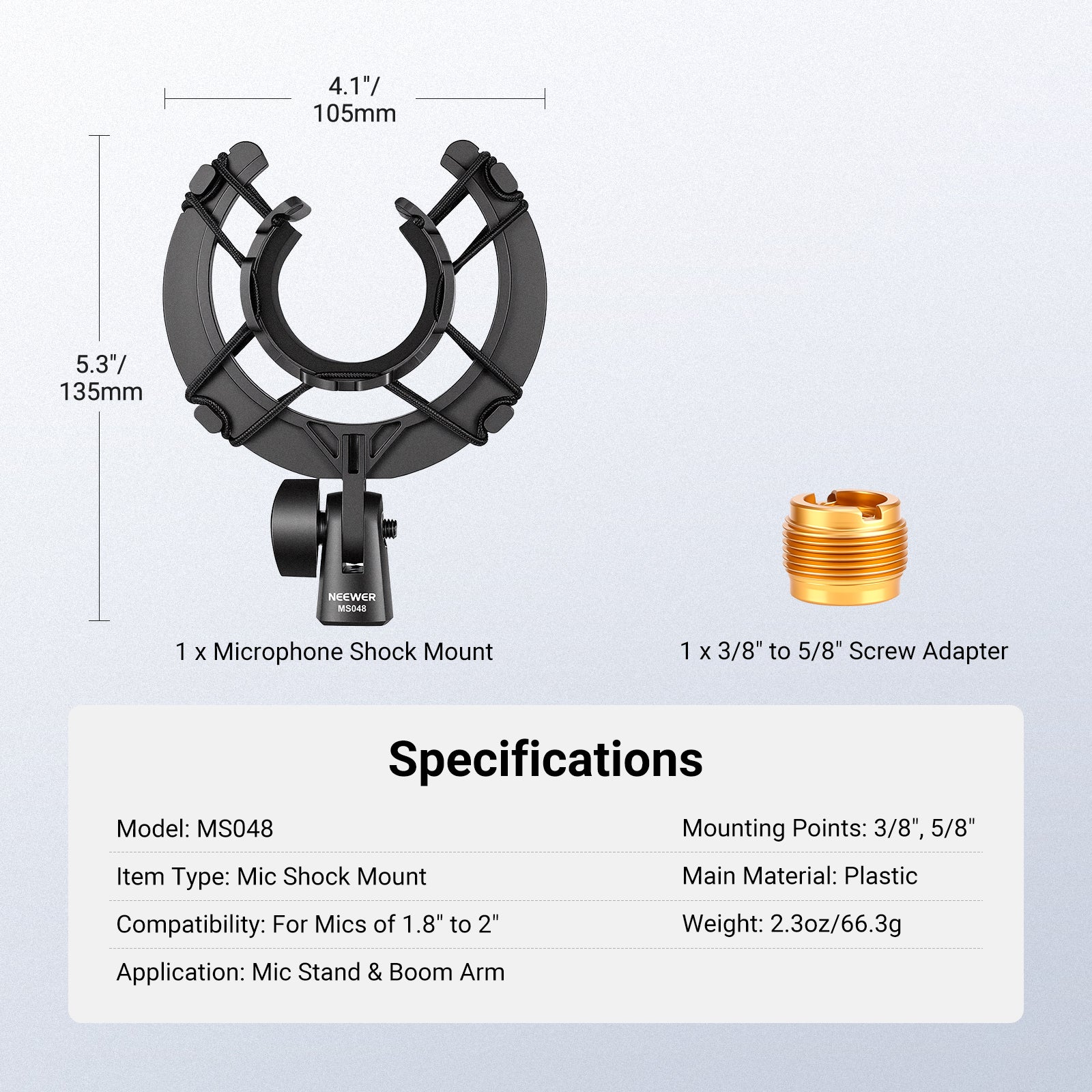 NEEWER MS043/MS048 Microphone Shock Mount