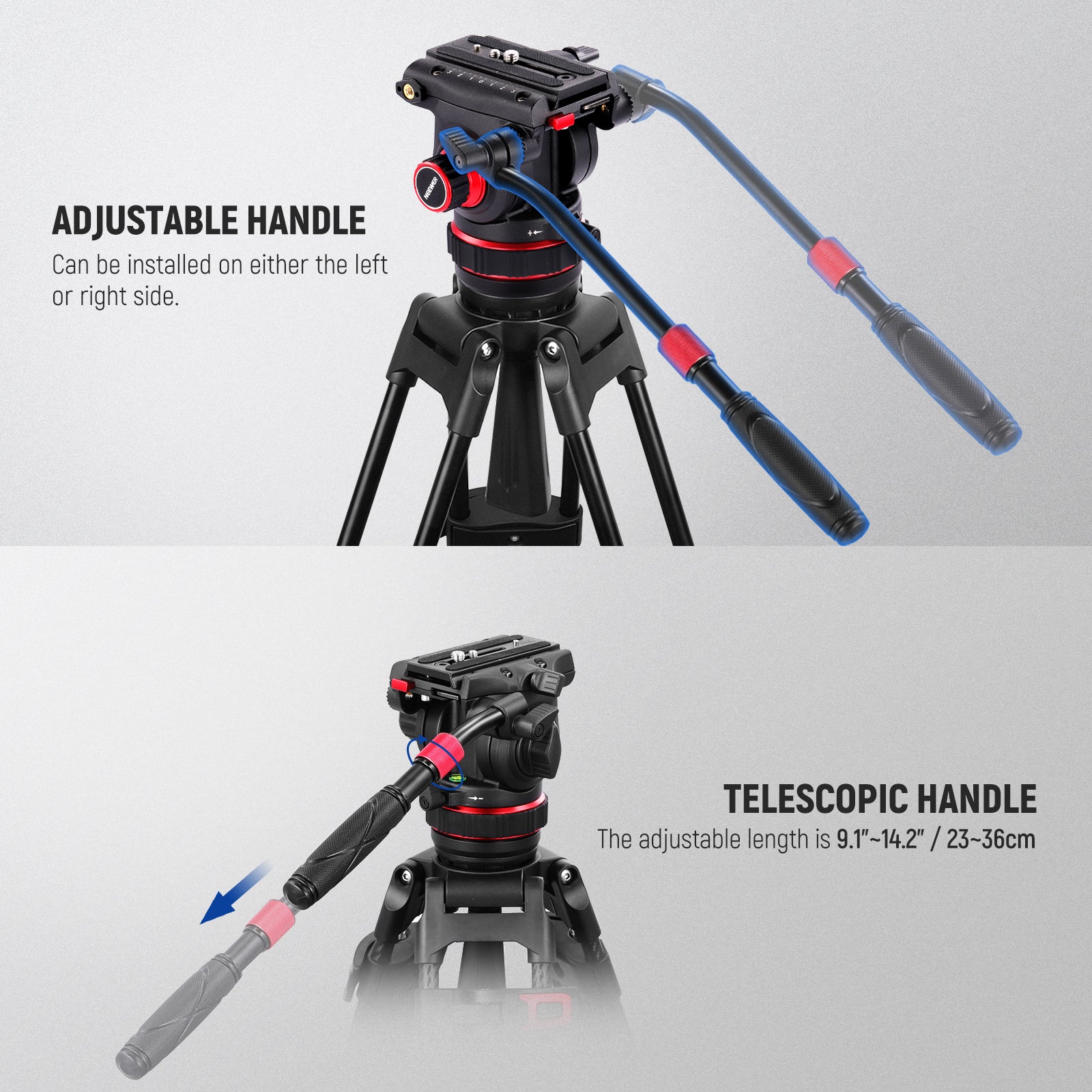 ビデオ雲台 NEEWER GM006 NEEWER GM006 Pro Heavy Duty Video Tripod Fluid Head