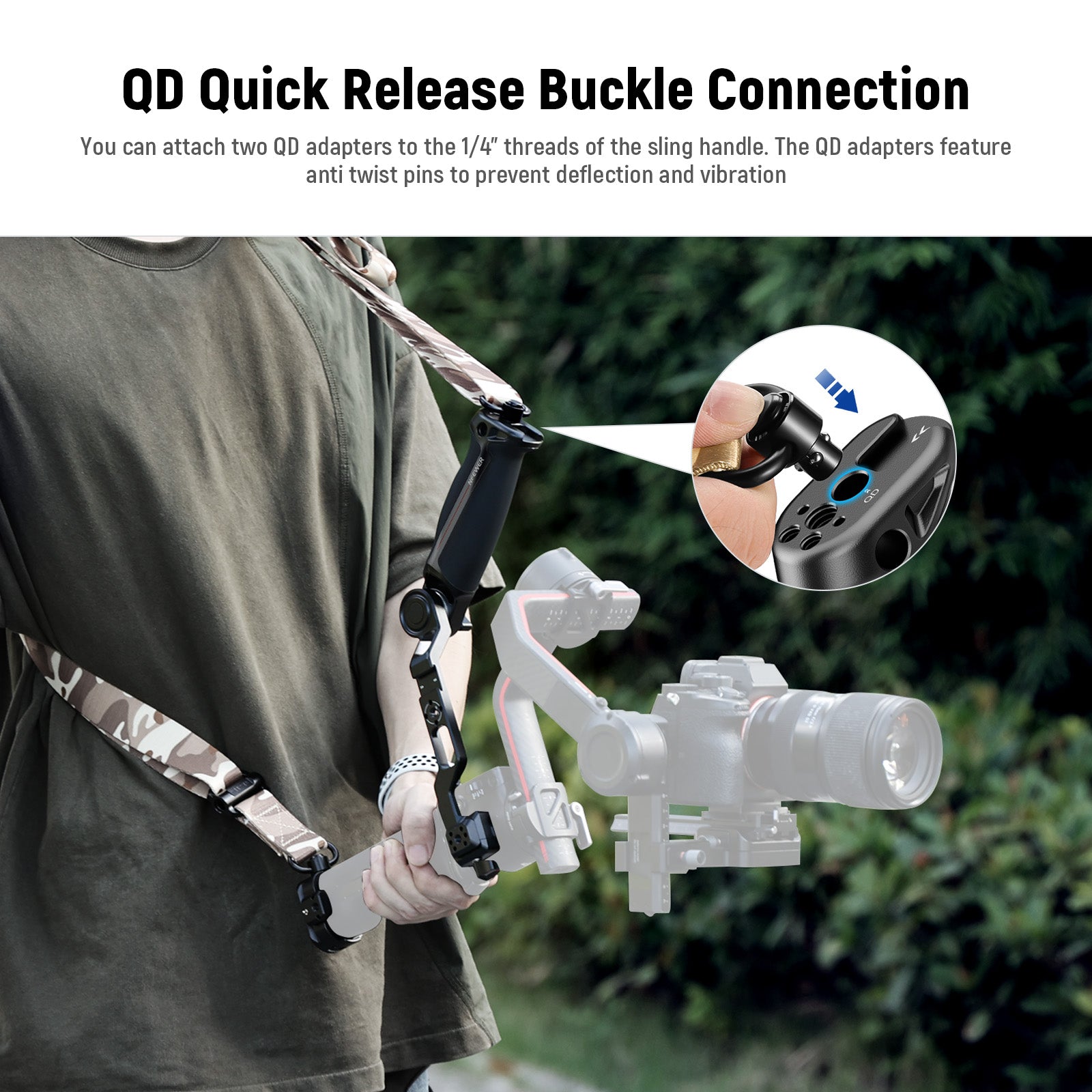 NEEWER GA020 Gimbal Sling Handle with NATO DJI RS Series
