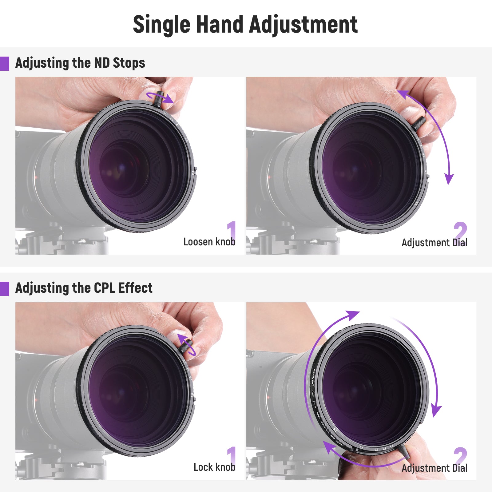 その他 NEEWER  NW02-1A NEEWER 2-in-1 True Colors Variable ND & CPL Filter