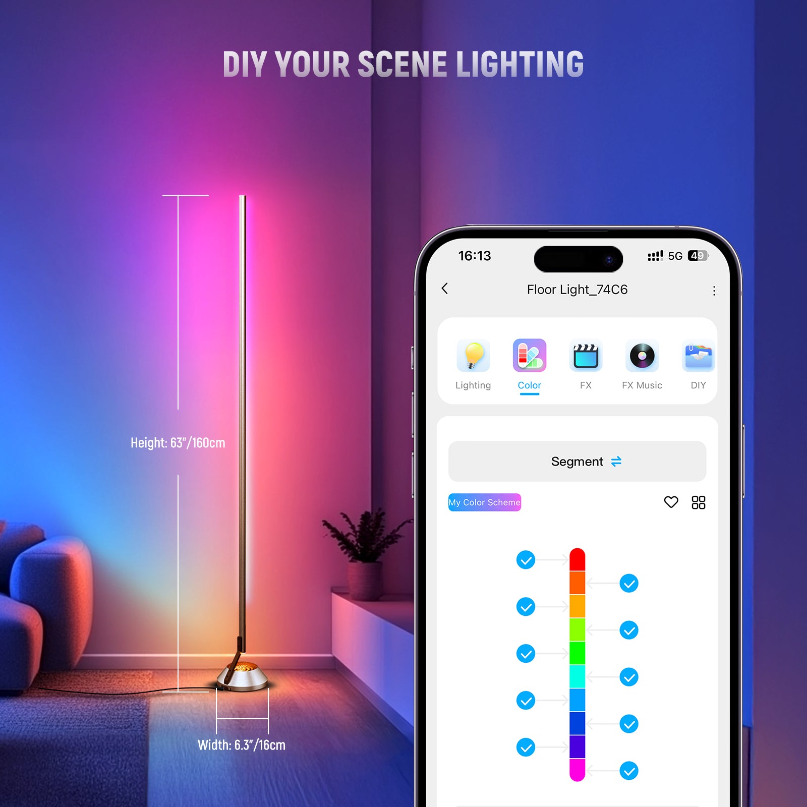 NEEWER スマートLEDフロアライト RGBW 1500lm 1600万色 【公式通販】