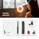 Package Contents of the NEEWER R08 RGB LED ring light Kit