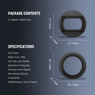 Specifications of the NEEWER CRS1 Flash Magnetic Adapter Ring For Round & Square Flashes