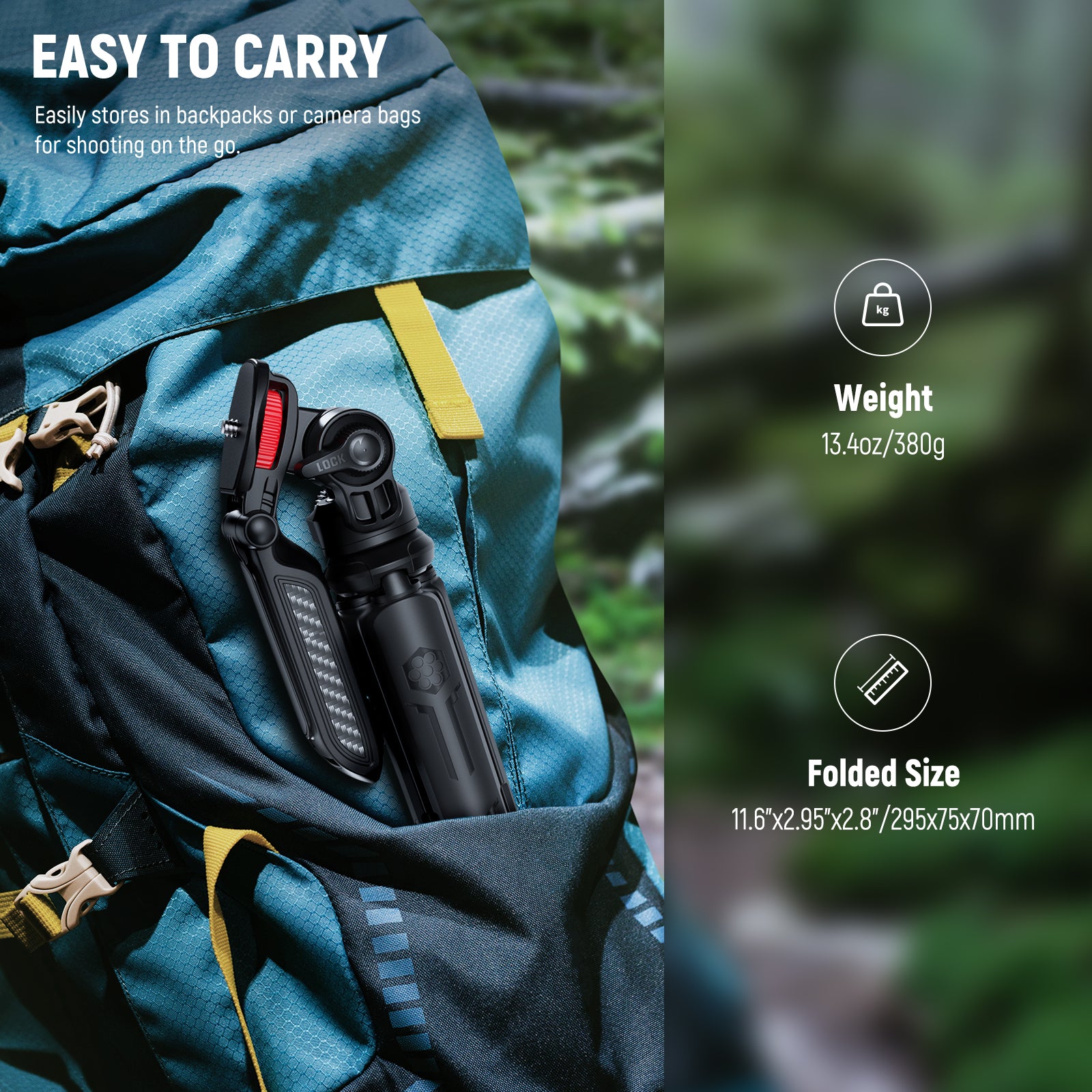 NEEWER TP36 Mini Desktop Tripod is easy to carry.