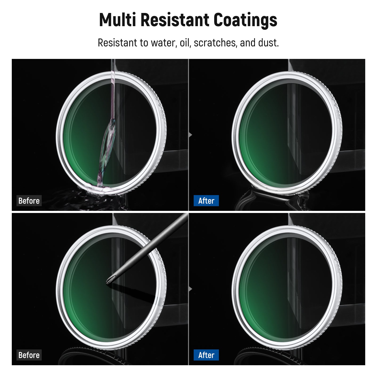 NEEWER 67mm Variable ND2-32 Filter features multi resistant coatings.