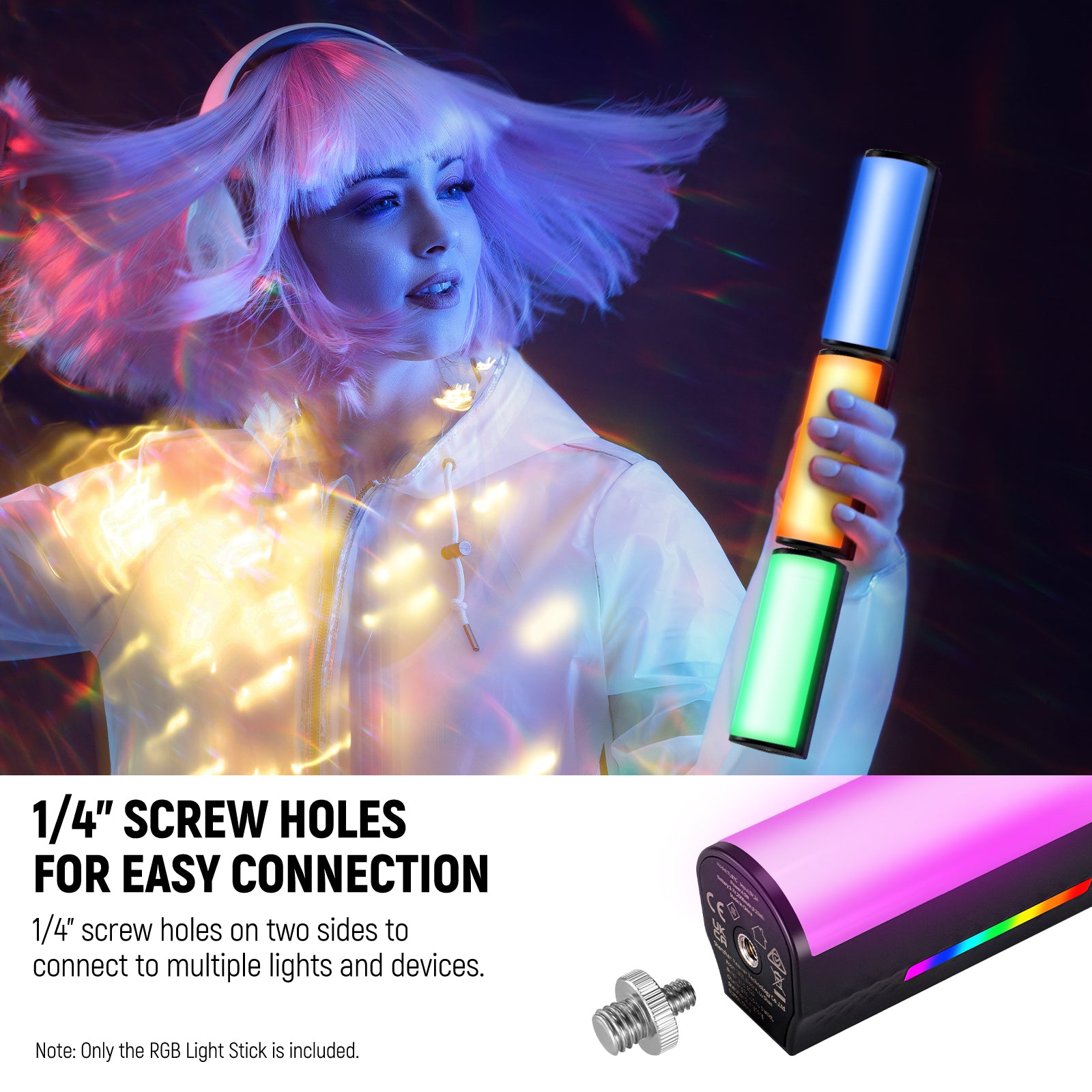 NEEWER TL97C Pocket Sized Mini Handheld RGB Light Stick