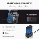 the photo light provides up to 500 full power flashes