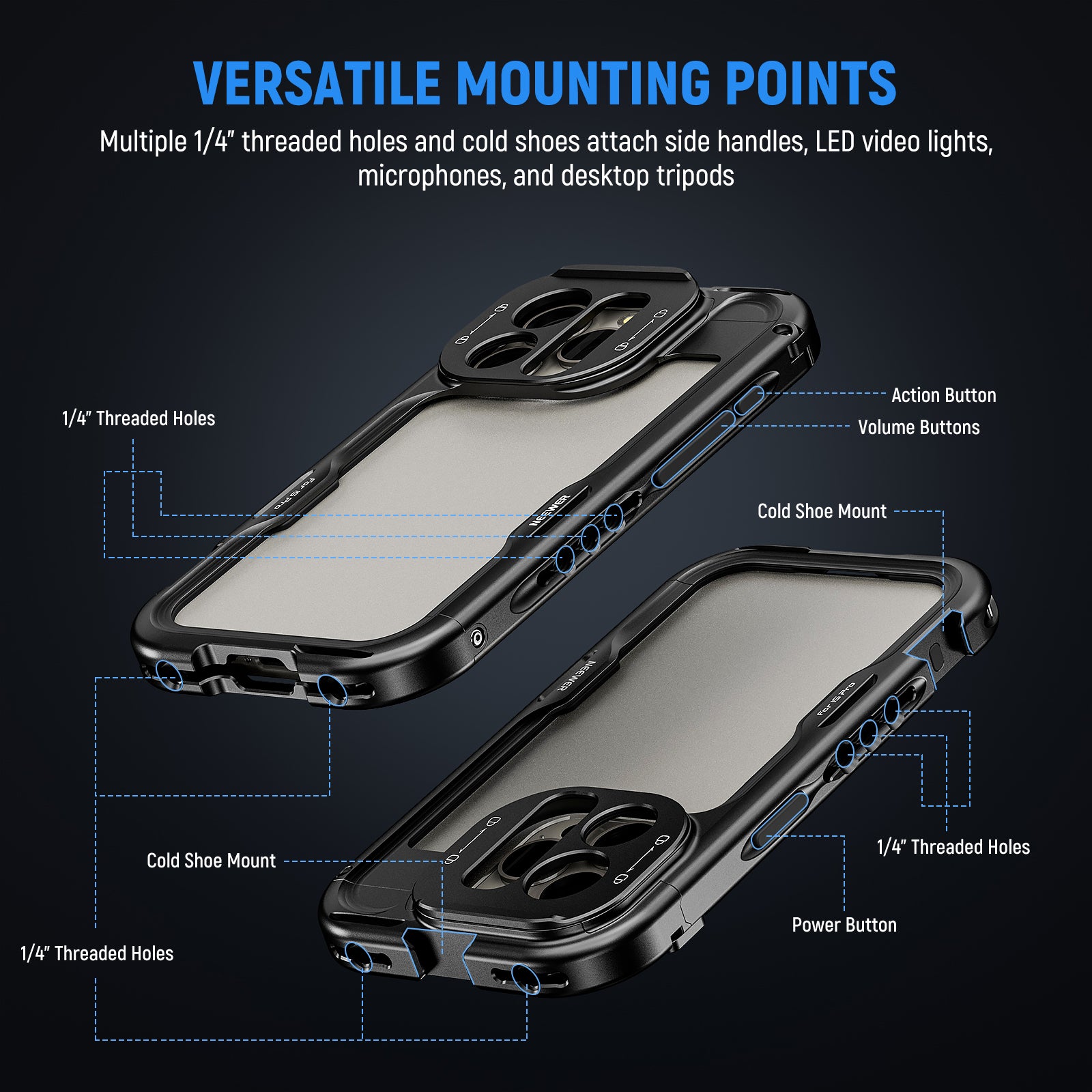 NEEWER iPhone 15pro用ケージセット Amazon.co.jp: NEEWER ビデオリグケージ iPhone 15 Pro Max用