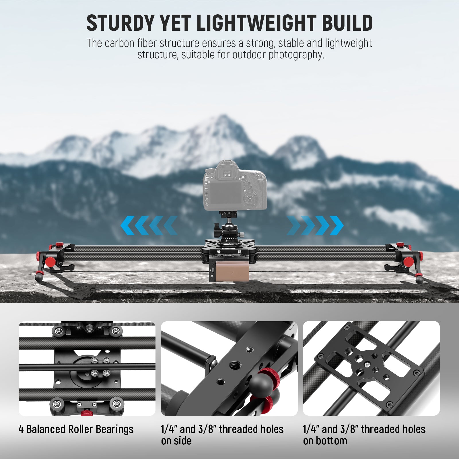 NEEWER ER1 Motorized Camera Slider with NP-F750 Battery