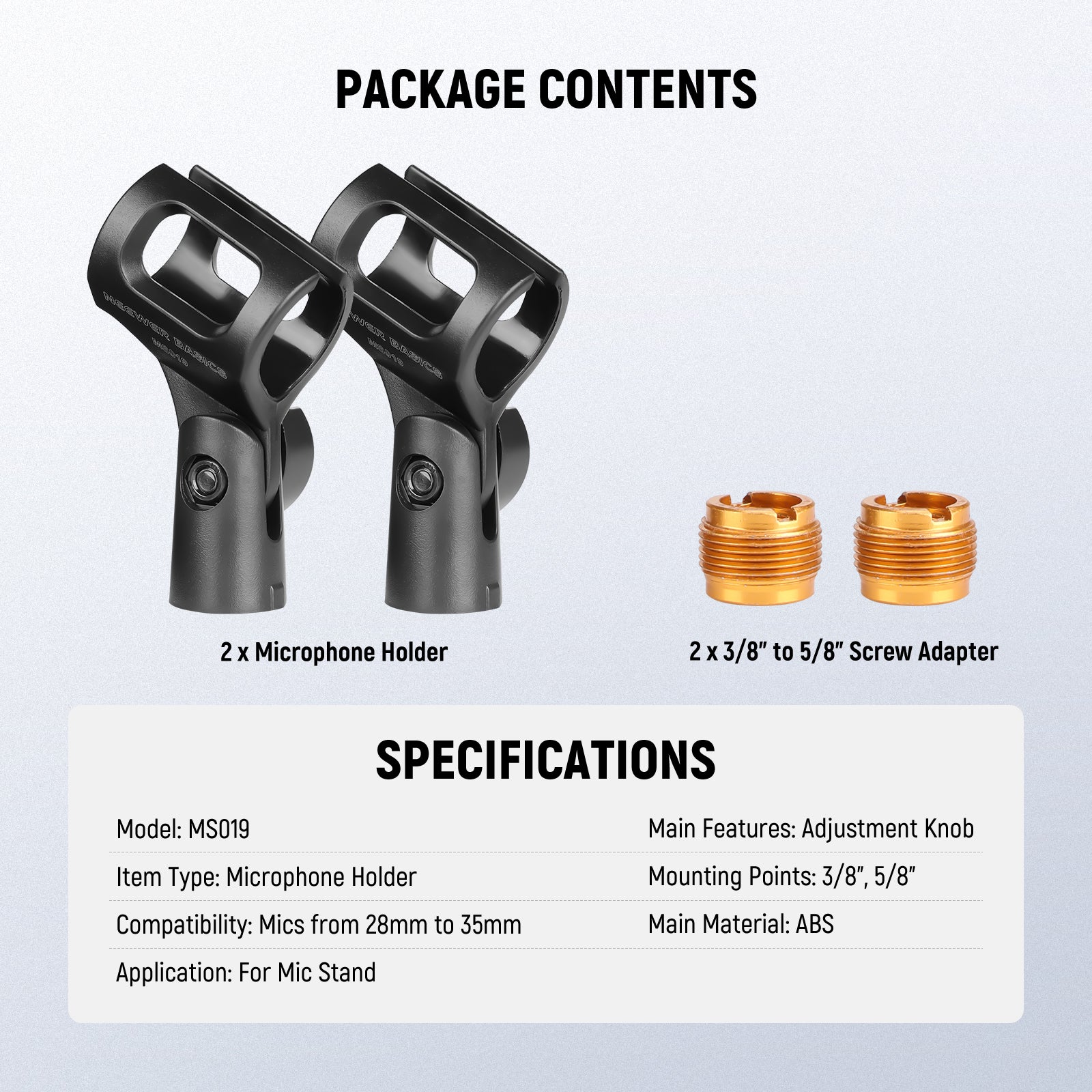 NEEWER MS019/MS018 Microphone Holder Accessories Kit