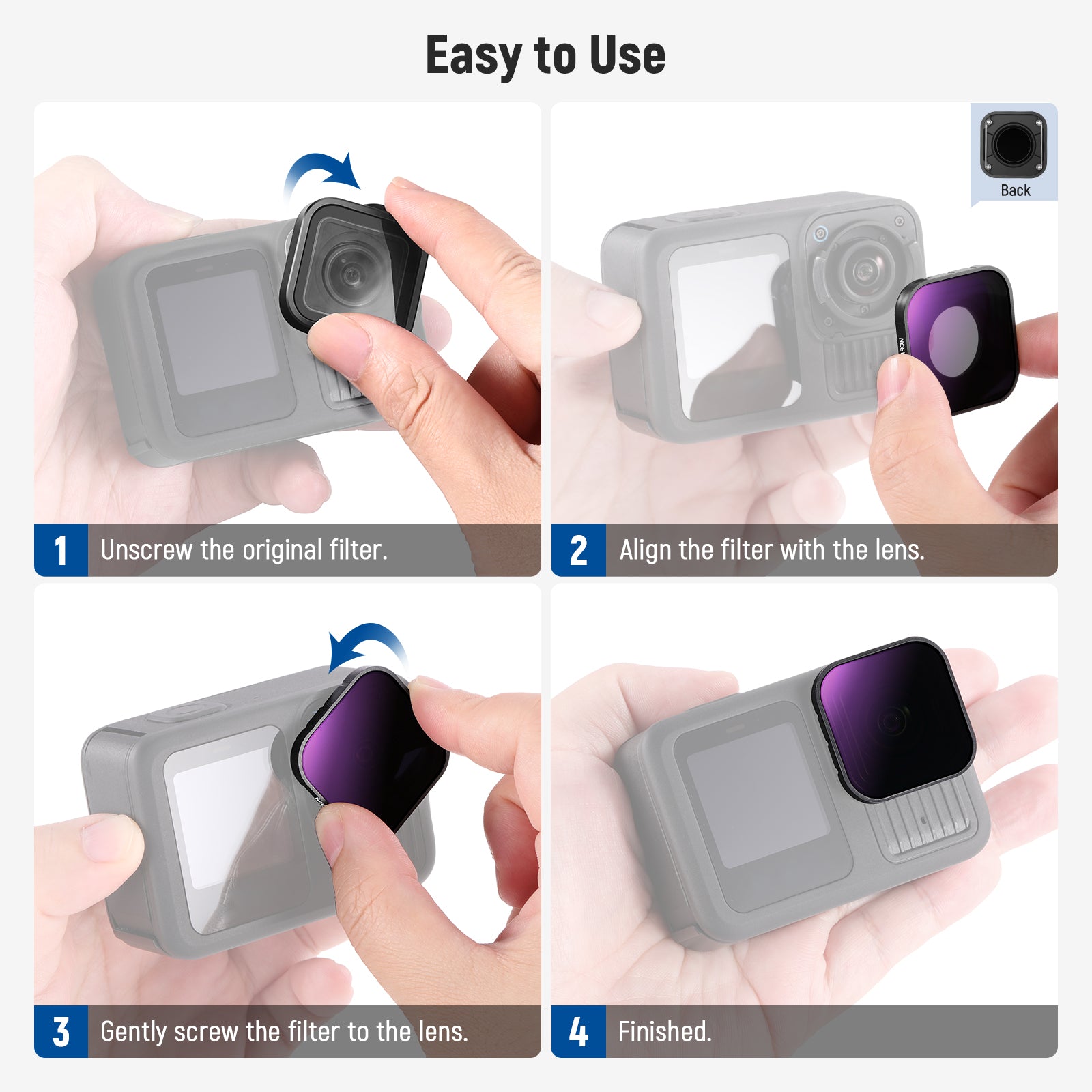 NEEWER FL-GP18 4 Pack PL/ND Filter Set For GoPro NEEWER FL-GP18 4 Pack PL/ND Filter Set For GoPro