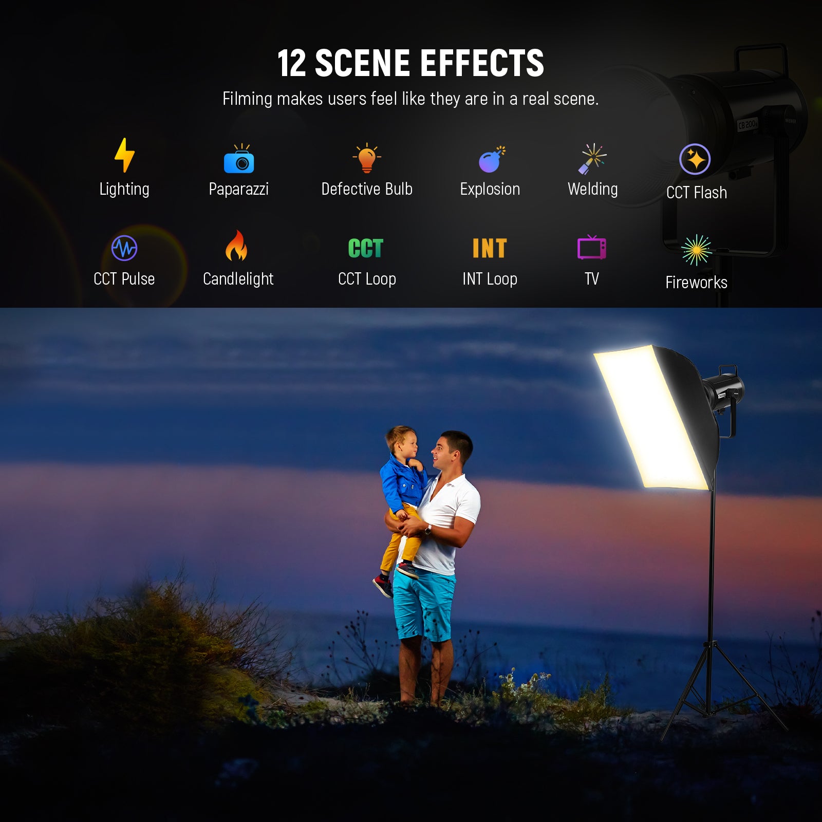 NEEWER CB200B PRO 210W Bi-Color LED Video Light