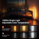 The LED RGB corner light bar floor lamp with 168 RGBW LEDs offers 1000lm and adjustable 2700K-6500K