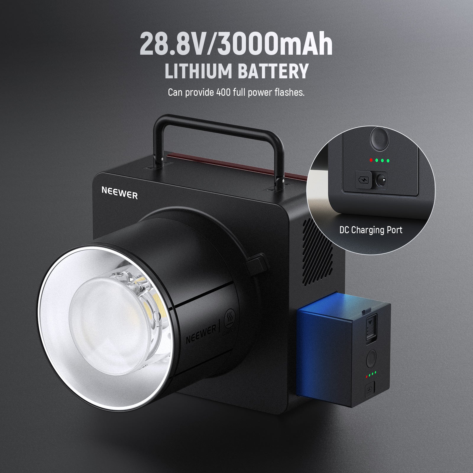 NEEWER Q6 600Ws 2.4G TTL HSS Outdoor Flash Strobe