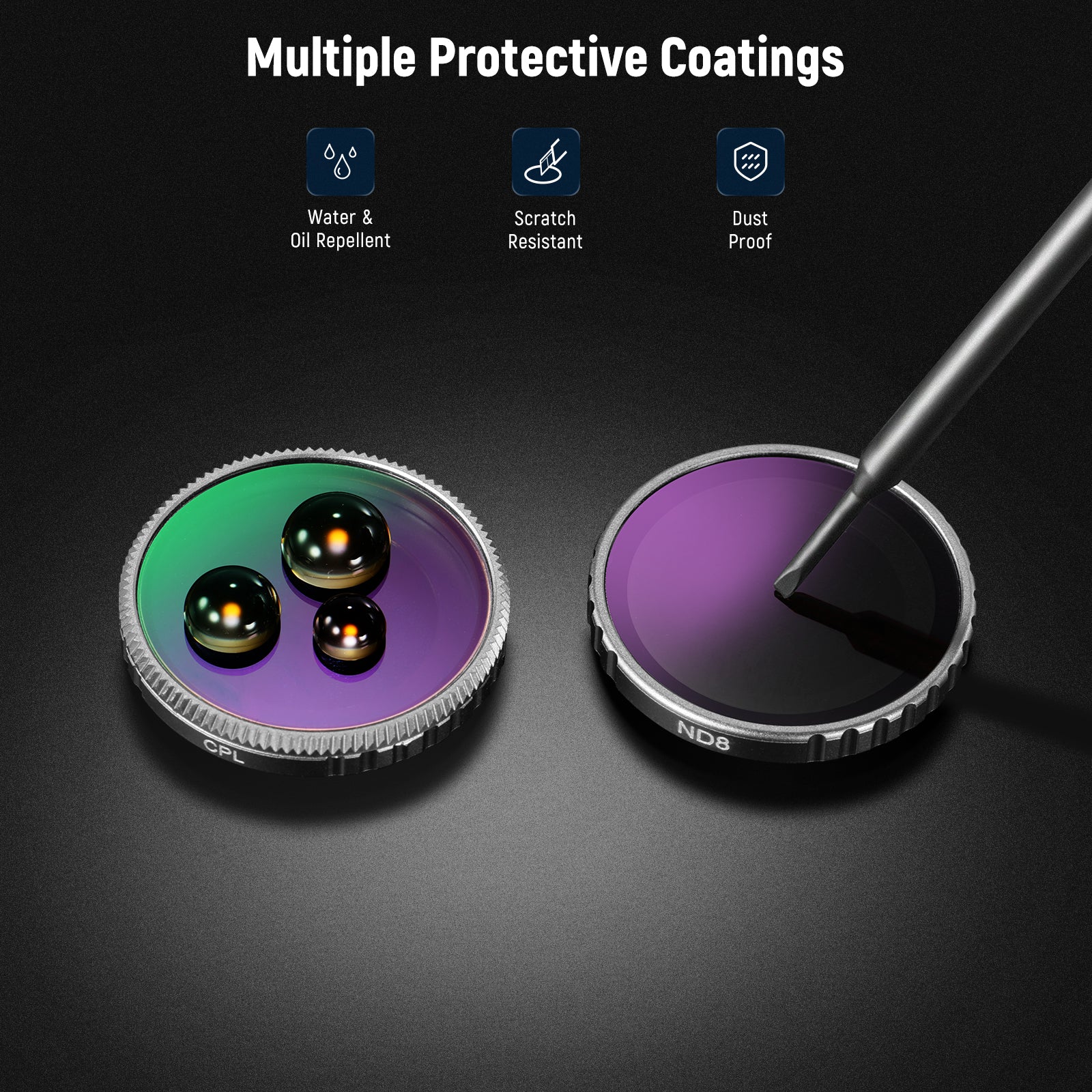 NEEWER UV & ND & CPL Lens Filter Set for Insta360 GO 3S
