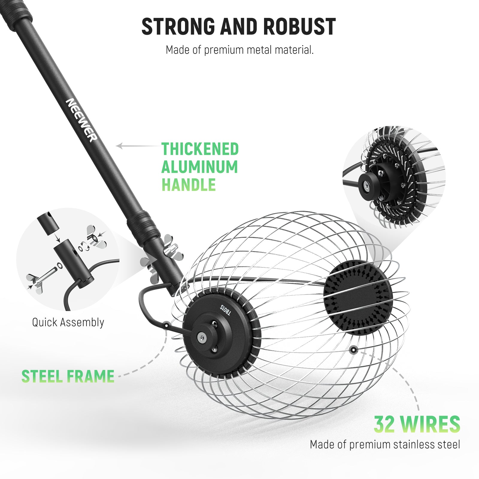 NEEWER TB01S Handheld Roller Shaped Tennis Ball Collector