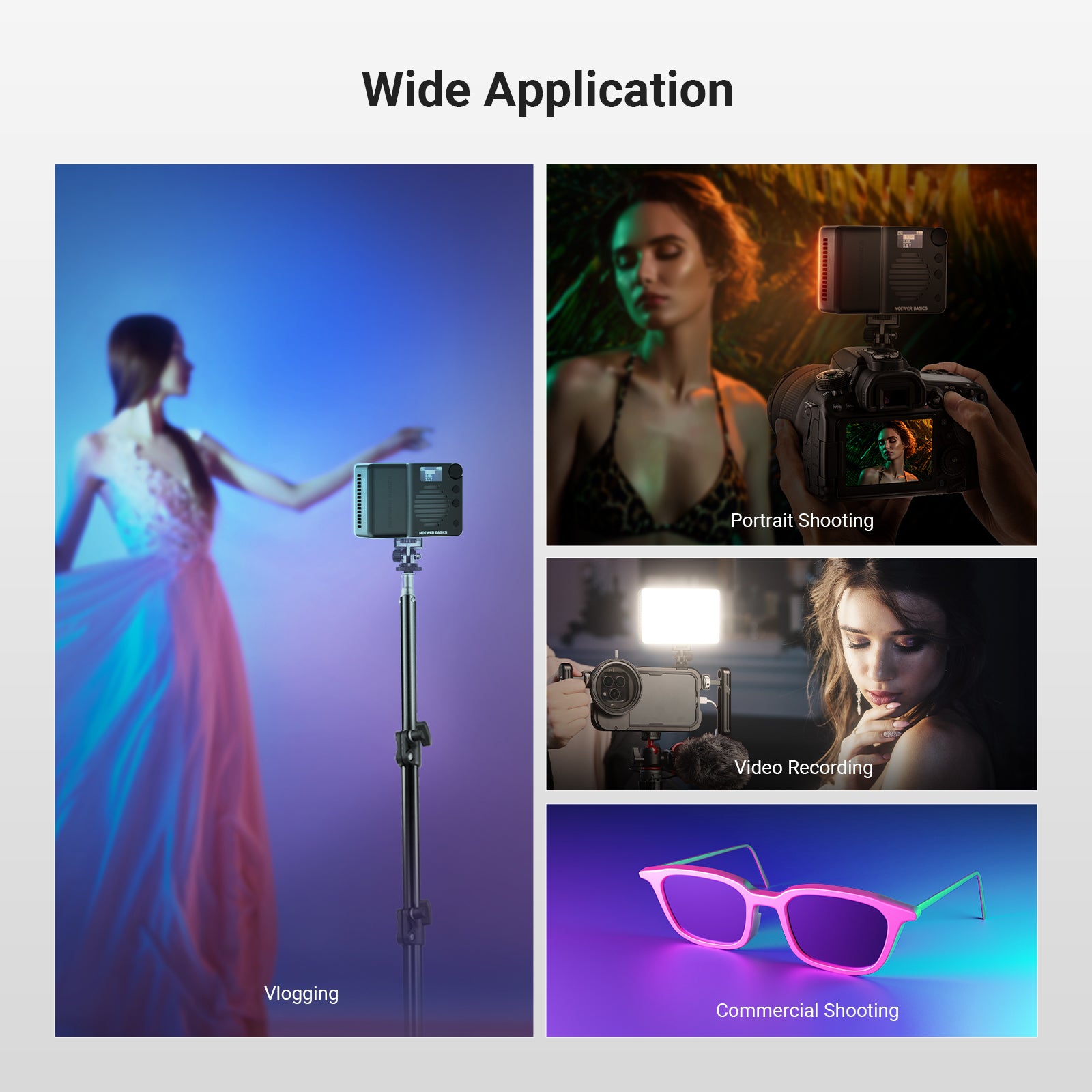 NEEWER BS40C Magnetic RGB Video Light | LED Soft Light