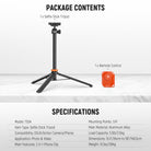 Package Contents of the NEEWER TS04 Versatile Selfie Stick Tripod with Remote