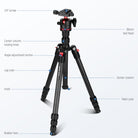 Product details of the NEEWER TP17 Carbon Fiber Travel Tripod