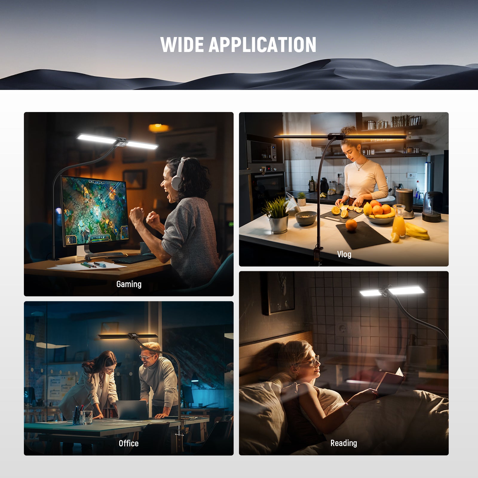 Wide Applications of the NEEWER N21 Dual Light Bar Desk Lamp