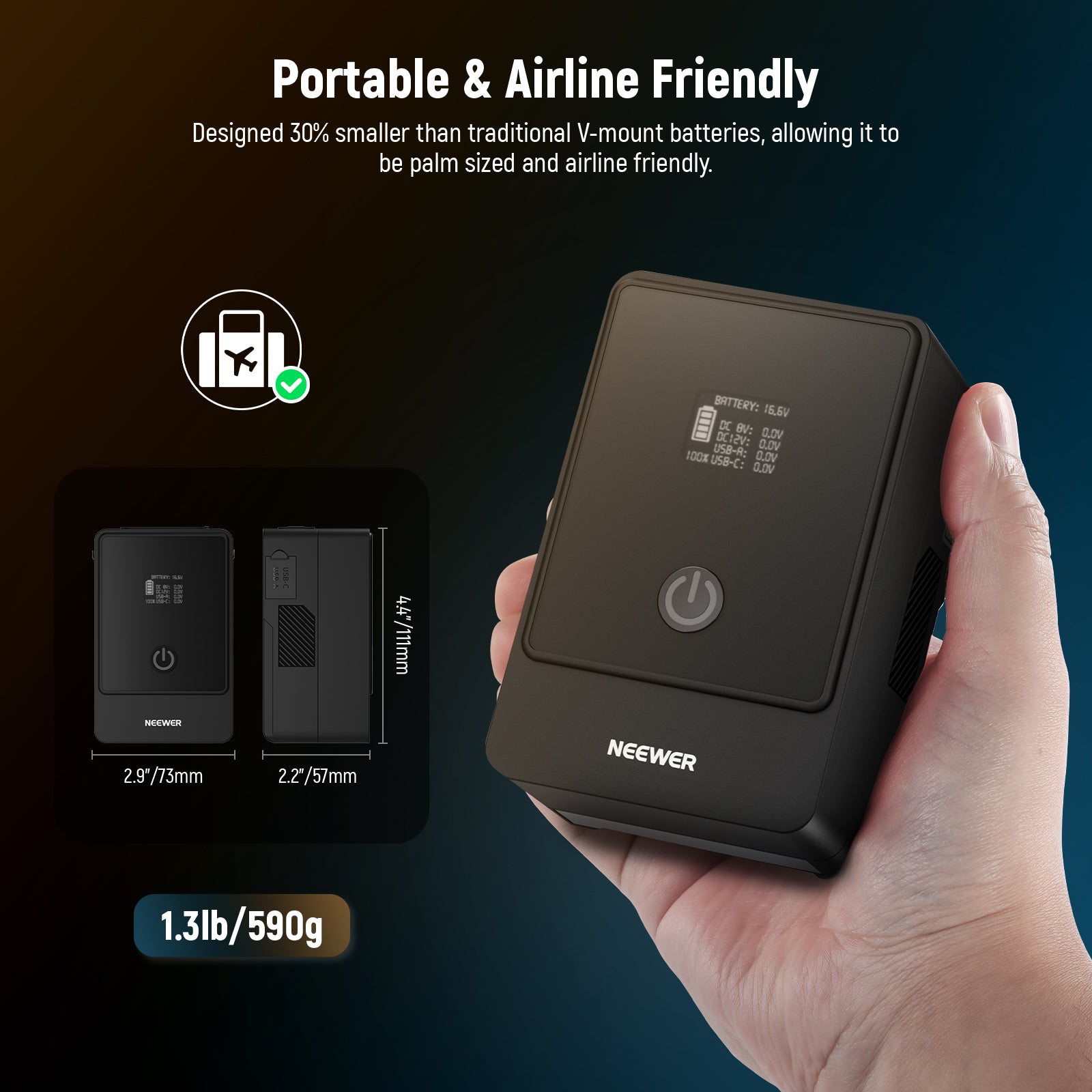 NEEWER PS099E 6800mAh 14.5V Mini V Mount Battery