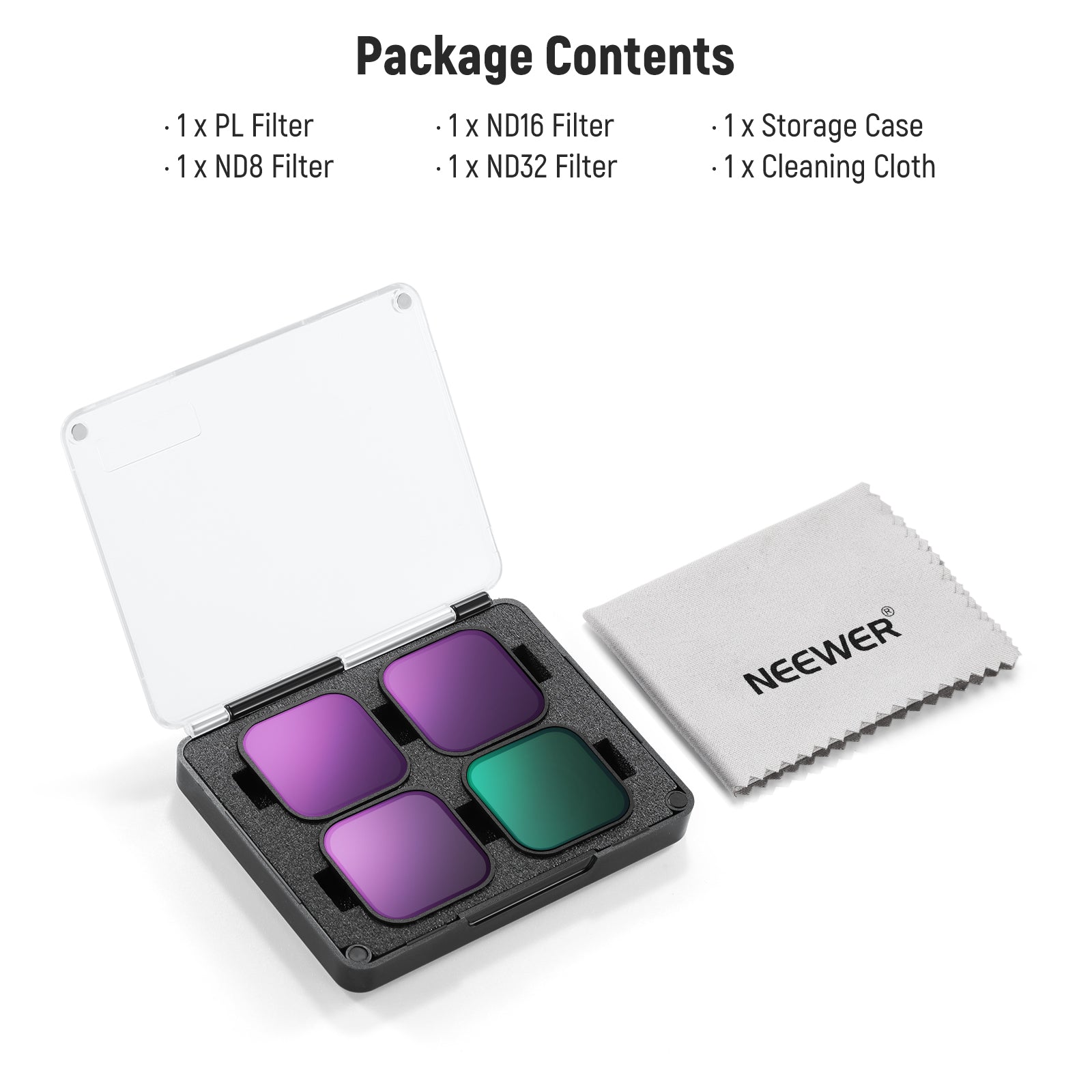 NEEWER FL-GP18 4 Pack PL/ND Filter Set For GoPro