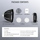 Package Contents of the NEEWER NS21P Octagonal Softbox