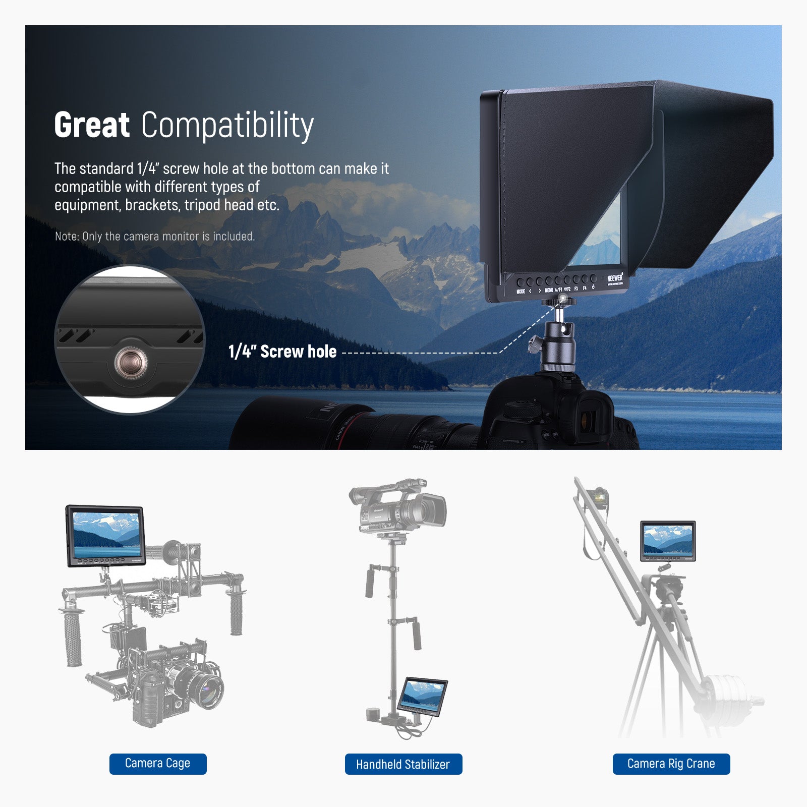 NEEWER F100 7 Inch Camera Field Monitor Kit