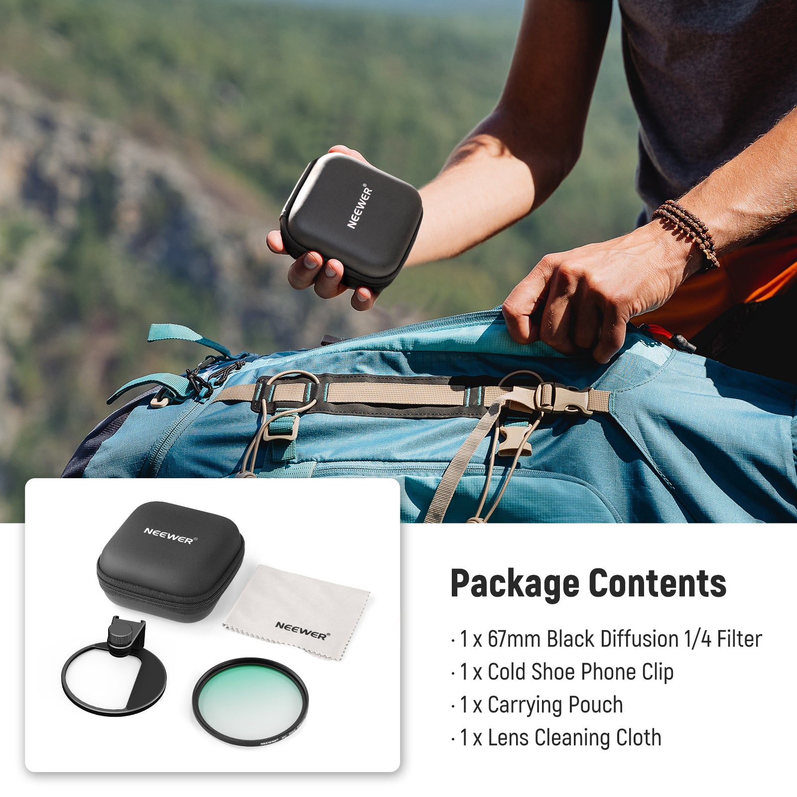 Neewer FL-88 Diffusion Filter and Phone Clip - Thumbnail 3