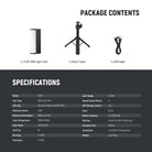 Package Contents of the NEEWER TL97C Pocket Sized Light Wand