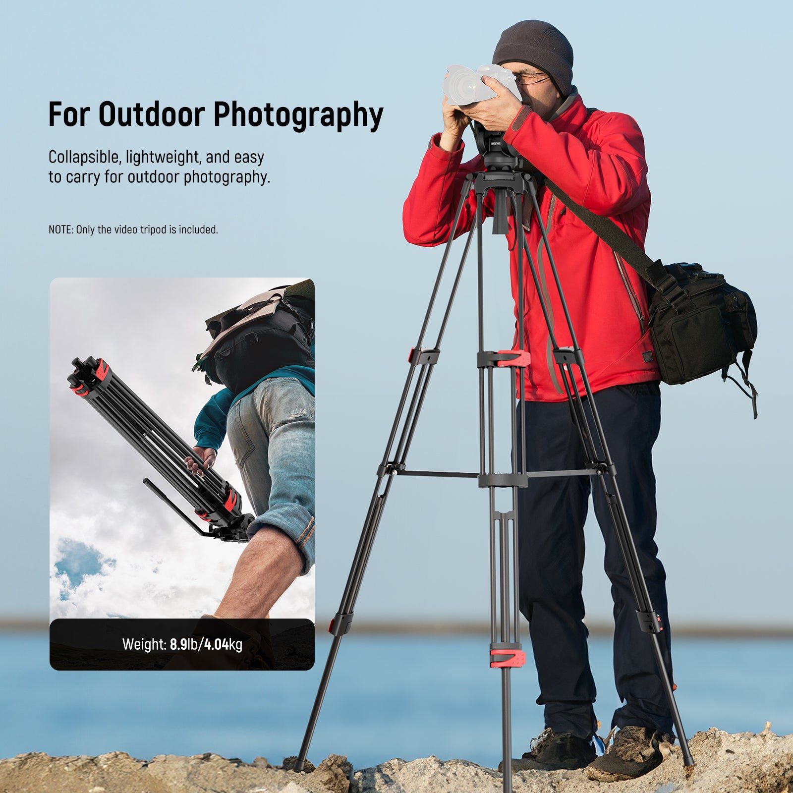 Neewer TP37 Video Tripod with Fluid Head - Thumbnail 2