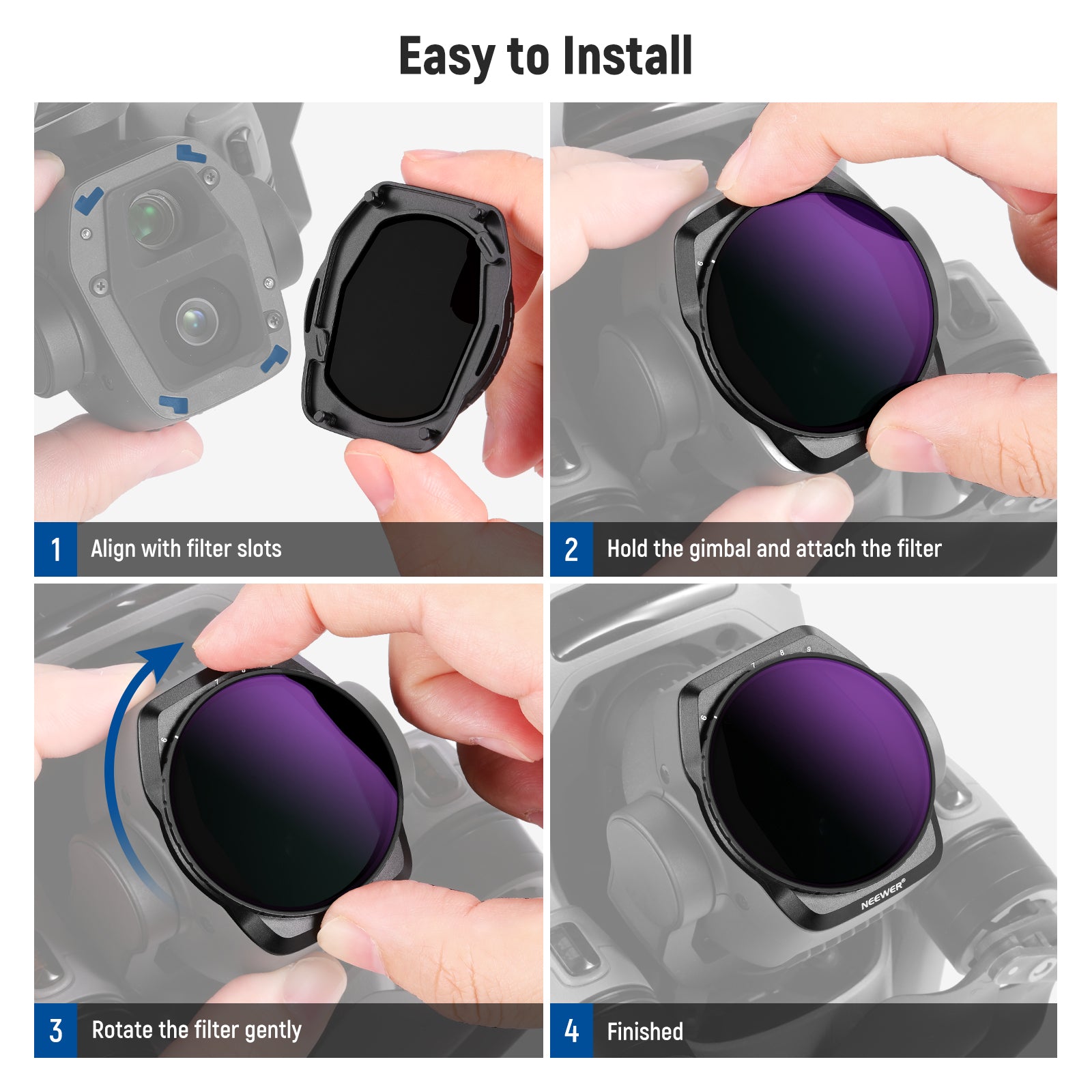 Neewer FL-A88 Variable ND Filter for DJI Air 3S - Thumbnail 5