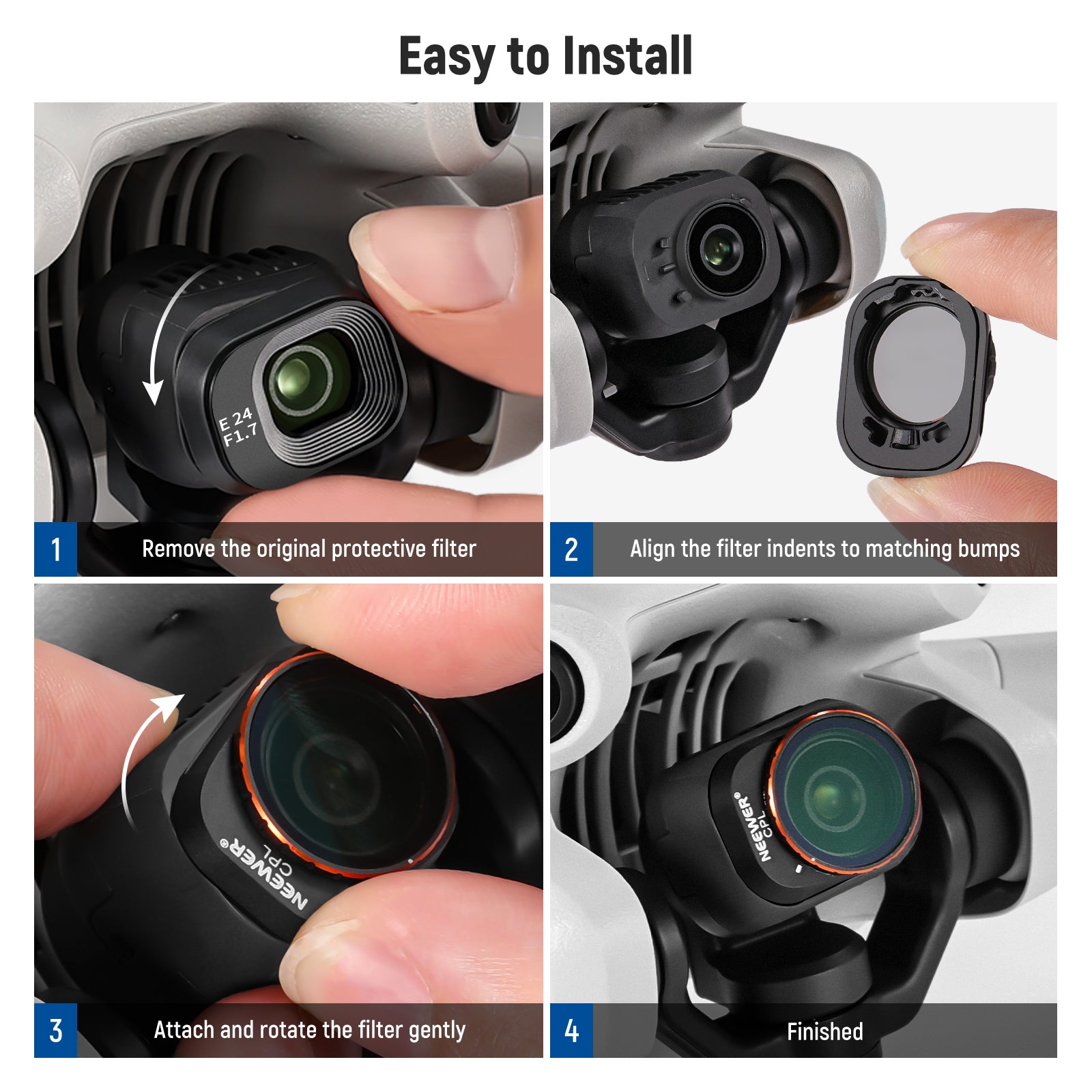 NEEWER FL-A34 ND&CPL Lens Filter Set For DJI Mini 4 Pro