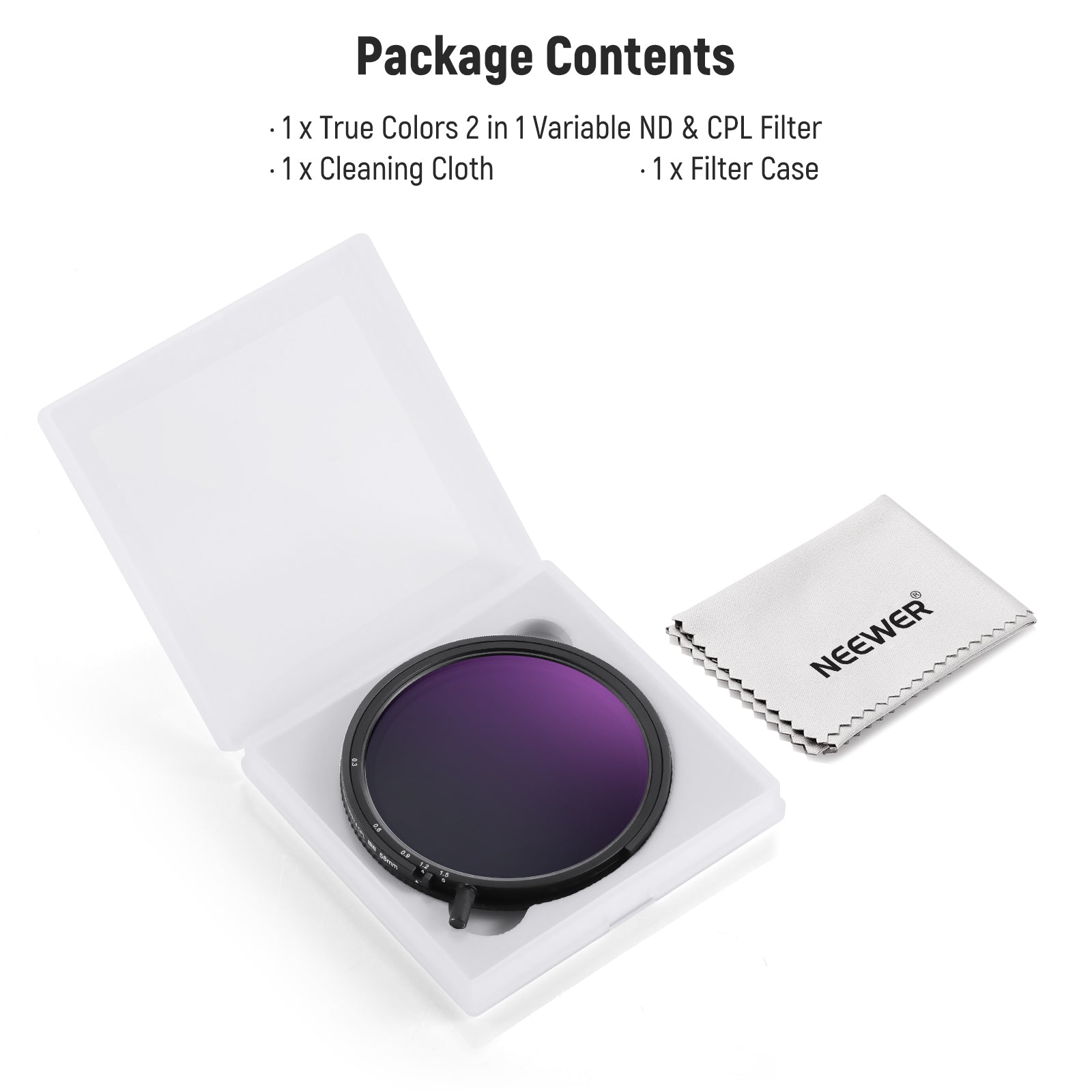 NEEWER 2-in-1 True Colors Variable ND & CPL Filter