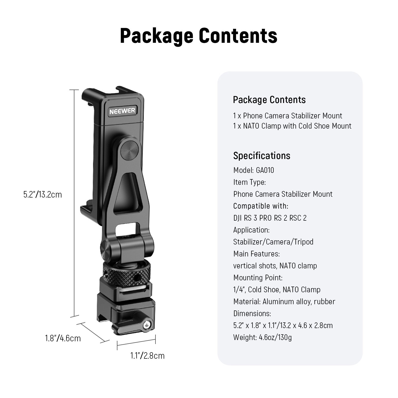 Neewer GA010 Phone Tripod Mount