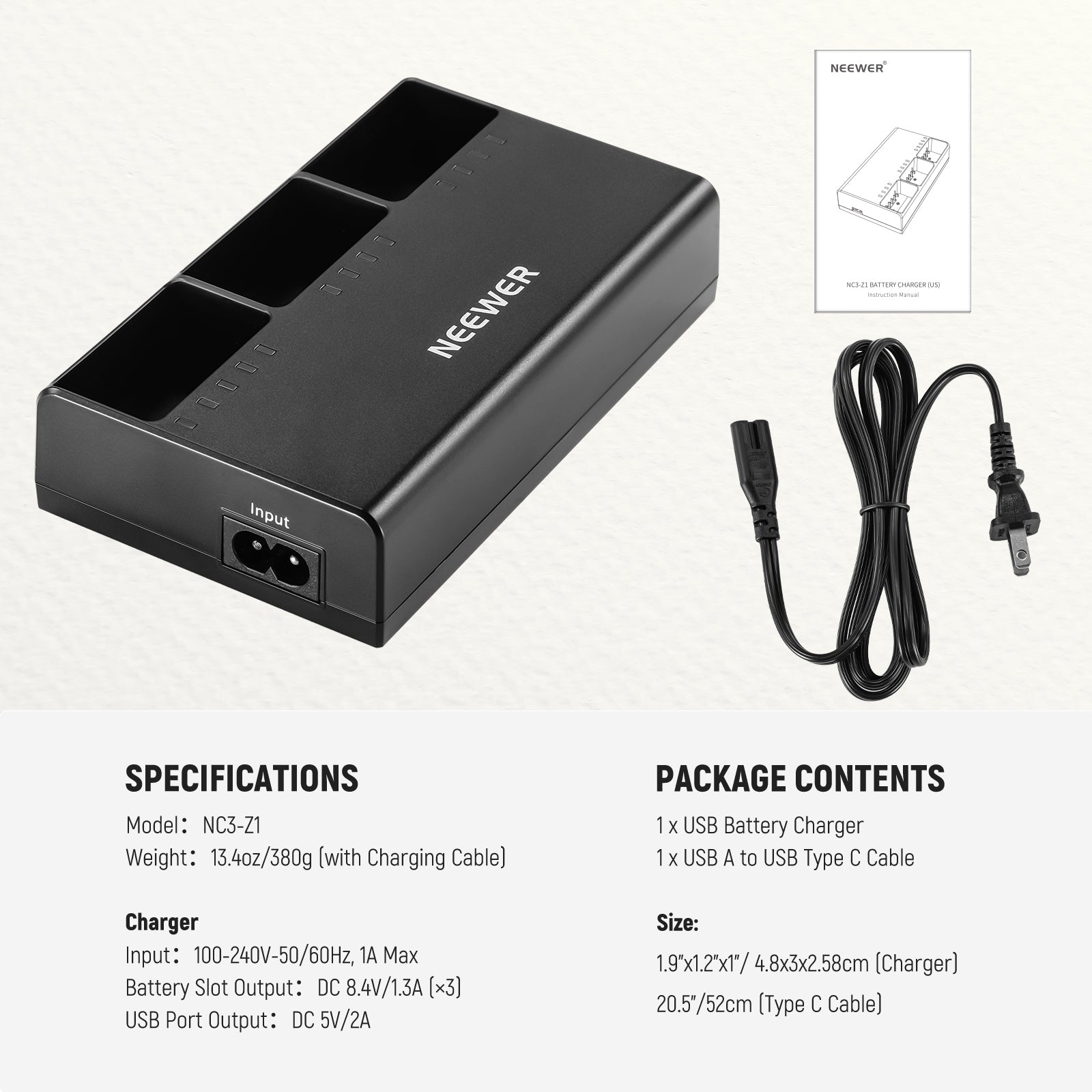 Neewer NC3-Z1 Battery Charger - Thumbnail 3