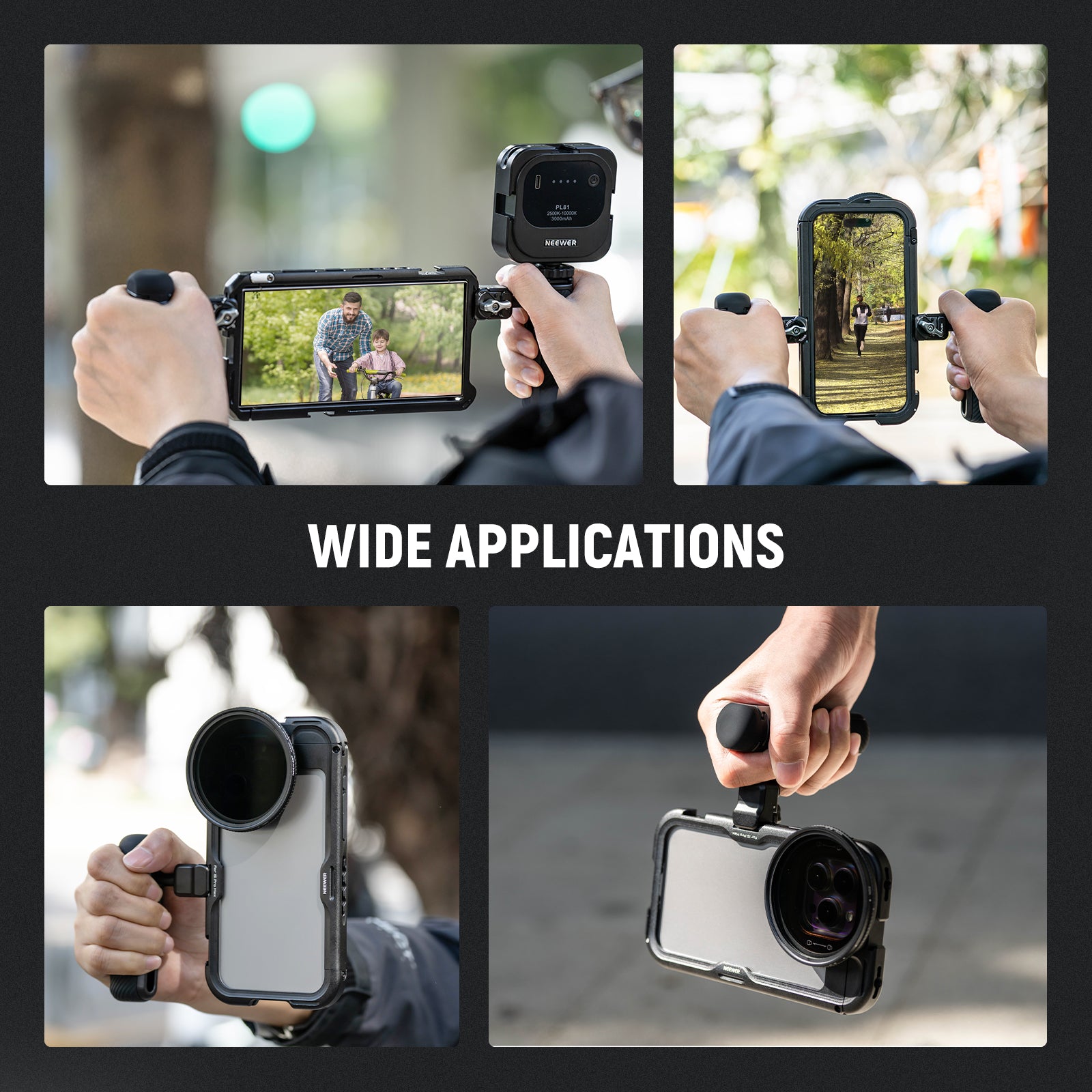 NEEWER PA045 360° Rotation Quick Release Phone Cage Side Handle
