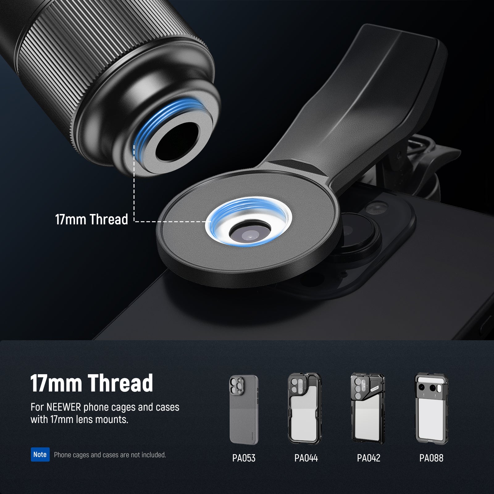 NEEWER LS-78 400mm Phone Telephoto Lens with Lens Clip
