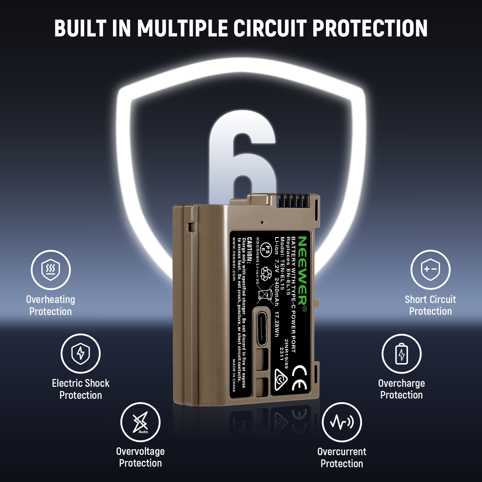 NEEWER EN-EL15c Replacement Camera Battery for Nikon