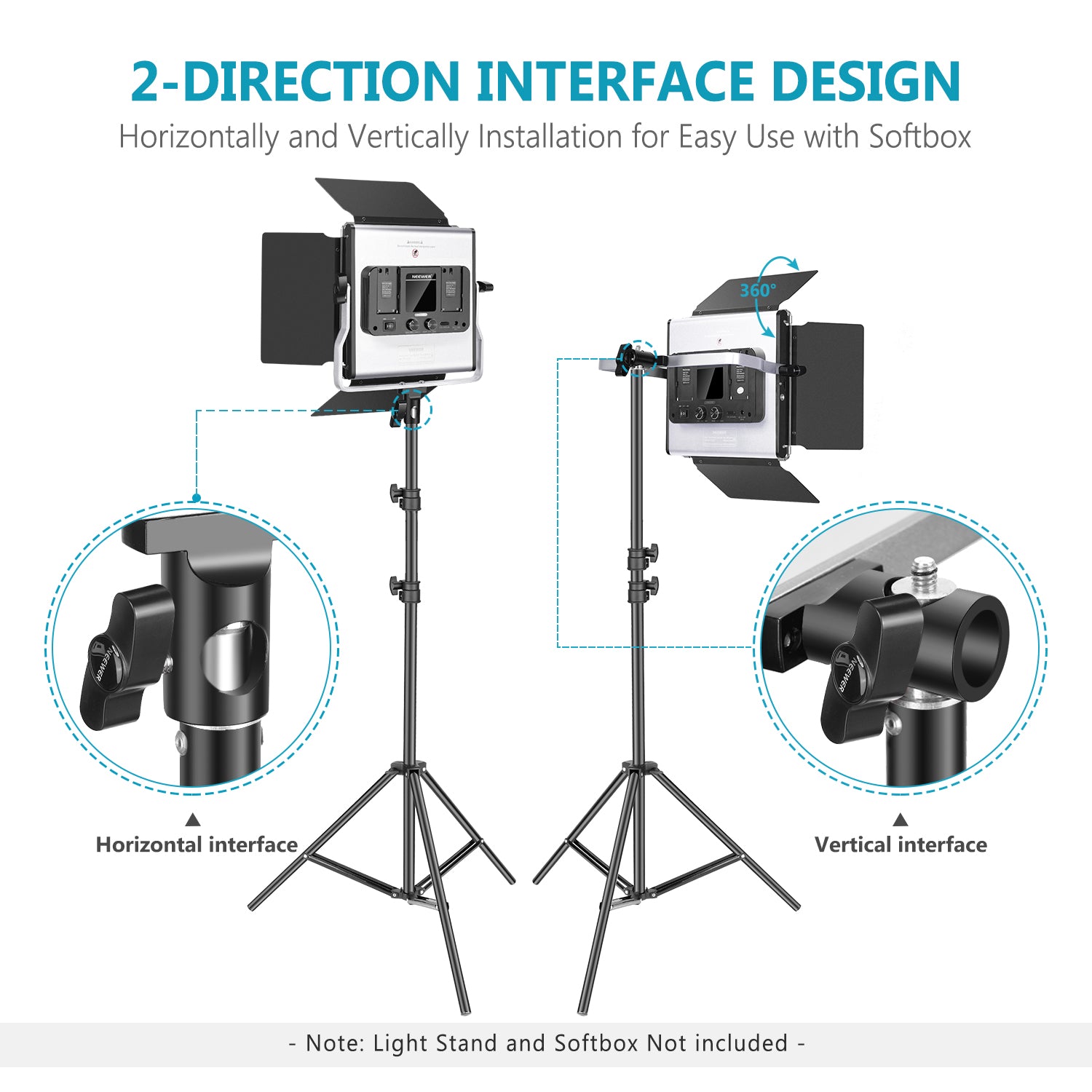 NEEWER 2-Pack SNL530 LED Video Lighting Kit